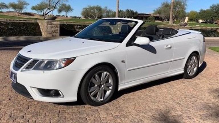 2008 Saab 9-3 in white.